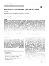 Maybe you would like to learn more about one of these? Pdf Photo Oxidation Modulates Green Fern Spore Longevity During Dry Storage