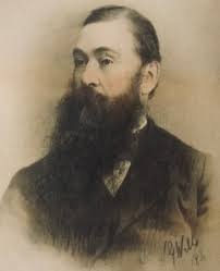 A large portrait of Charles Stewart Parnell by the artist JG Wells or Wills  from 1884