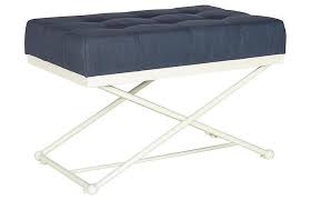 Check spelling or type a new query. Elise Navy Linen Tufted White Metal Bench