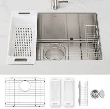Here are the best undermount kitchen sinks: Zuhne Modena Undermount Kitchen Sink 16 Gauge Stainless Steel 23 Inch Single Bowl Buy Online At Best Price In Uae Amazon Ae
