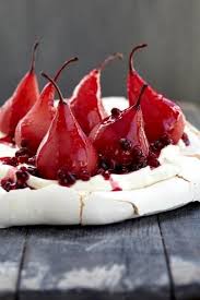 Pavlova Con Peras Mercavima Pavlova Desserts Poached Pears