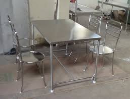 Stainless steel is clean, sterile, and the most contemporary way to go in kitchen accompaniment. Sri Kitchen Silver S S Dining Table And Chair For Hotel Rs 6500 Set Id 21714357048