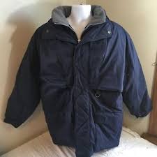 Details About Haband Stag Hill Mens Parka Jacket Coat W Hood Xl Blue Full Zip Free Shipping