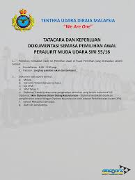 Pertunjukan udara pada hari terbuka tudm pengkalan udara kuantan pada 16hb. Iklan Temuduga Tentera Udara Diraja Malaysia Tudm 2 Kerja Kosong Kerajaan