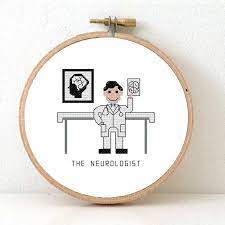 2 X Neurologist Cross Stitch Pattern Cross Stitch Modern Embroidery Kit Cross Stitch Patterns