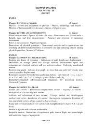 1st Puc Syllabus For Physics