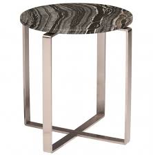 Rosa Side Table Black Wood Vein Marble Polished Stainless Base In 2020 Black Side Table Marble Side Tables Side Table