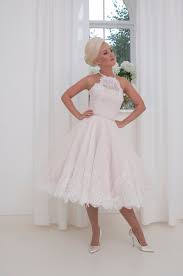 Save 61% on this size uk 14 tea length, v back, dress with curve neckline & 3/4 sleeve sleeves. House Of Mooshki Sample Sale Chic Vintage Brides Chic Vintage Brides