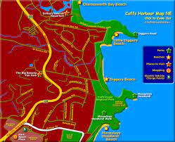 Coffs harbour is a city on the mid north coast of new south wales, australia, 540 km (340 mi) north of sydney, and 390 km. Coffs Harbour Map Ne