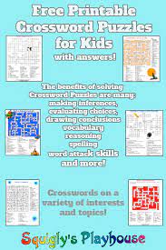See if your child can guess the. Printable Crossword Puzzles For Kids Printable Crossword Puzzles Word Puzzles For Kids Puzzles For Kids