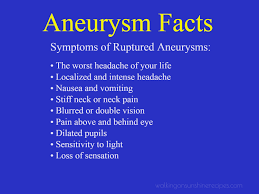 Aneurysms often produce no symptoms unless they burst open or leak blood. Brain Aneurysm Symptoms And Facts What You Can Do