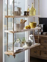 Rope And Timber Shelves Suspended From Ceiling To Stabilise It Attach Metal Hardware To Wall Aka Rope B Hanging Rope Shelves Diy Hanging Shelves Rope Shelves