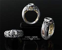 Demer Jewelry Cleopatra S Needle Engagement Ring As Shown 7 359 Please Note This Piece Is Offered Without The Center Gemst Fancy Rings Rings For Men Jewelry