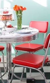Retro Red Kitchen Table And Chair Inspirational Red Metal Dining Chairs Round Metal Dining Table Clear Vas Retro Table And Chairs Retro Kitchen Vintage Kitchen