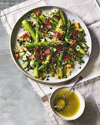 Steamed Asparagus And Egg Mimosa Salad Recipe Delicious Magazine Recipe Steamed Asparagus Mimosa Salad Asparagus