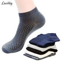 Lucidity Summer Socks Bamboo Men Lattice Short Tube Antibacterial Sock Modlilj