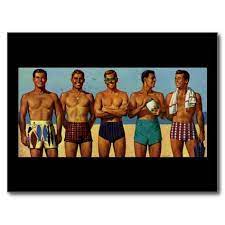 1950s Beach Dudes Postcard