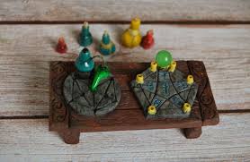 Skyrim Dungeon Alchemy Lab And Enchanting Table Nordic Table Skyrim Miniature Polymer Clay Handmade Skyrim Inspire Video Game Crafts Crafts Miniture Things