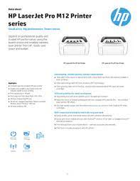 Install printer software and drivers. Hp Laserjet Pro M12 Printer Series Manualzz