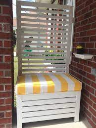 White vinyl classic diamond lattice add a touch of class to your home. Outdoor Privacy Screen Bench Ikea Applaro I Painted It White And Had A Cushion Made From Cushion Source Privacy Screen Outdoor Ikea Applaro Outdoor Privacy