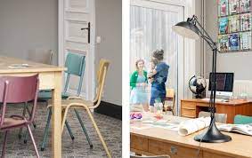 werkkamer geschilderde stoelen thuisdecoratie thuis