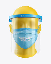 Download Face Mask Face Shield Mockup In Apparel Mockups On Yellow Images Object Mockups