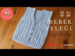 38 52 Uc Boyutlu V Bebek Yelegi Modeli Orgu Modelleri Knit Baby Vest Baby Sweater Knitting Pattern Baby Vest Baby Knitting