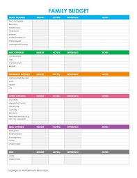 free printable family budget worksheets monthly budget