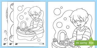 Teach your child that washing her hands can be fun with this cute coloring page adorned with bars of can she think of times when it's important to wash her hands? Hand Washing Colouring Sheets Teacher Made