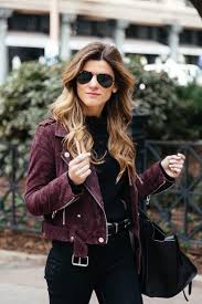Why You Need A Suede Biker Jacket Brightontheday Burgundy Jacket Outfit Suede Biker Jacket Suede Biker