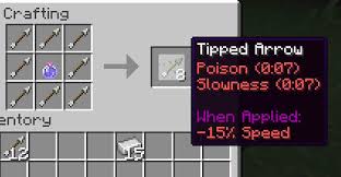 When you craft an arrow of poison (0:11), the crafting process will create 8 arrows at a time. Alchemy Spigotmc High Performance Minecraft