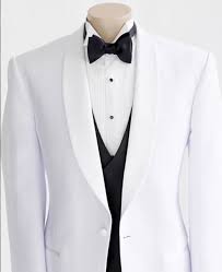 Black And White Suit With Bow Tie Peppers Formal Wear Off White Tuxedo Dinner Jacket Black Waistcoat Black Bow Tie Mens Formal Wear Black Waistcoat Gentleman Style