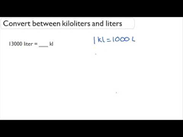 convert between kiloliters and liters