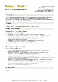 The job of a car salesperson is to sell cars in particular and vehicles in general, to customers. Motor Vehicle Representative Resume Samples Qwikresume