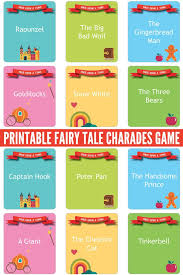 Printable Fairy Tale Charades Game Featuring Fairy Tale Characters Charades Game Fairy Tale Activities Charades