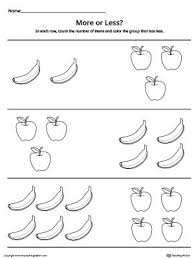 Count More Or Less Worksheet Preschool Worksheets Worksheets For Kids Worksheets Free