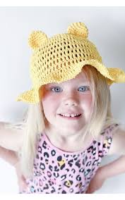 Raffia hat with ears for children I Crochet Pattern I Ophelia Italy