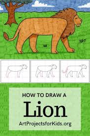 Create a large vertical oval for the mane. How To Draw A Lion Art Projects For Kids