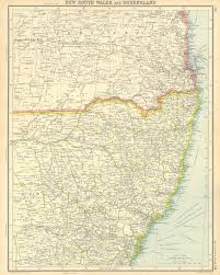 Map of east new south wales, n.s.w. Australia East Coast New South Wales And Queensland Sydney Brisbane 1924 Map Ebay