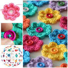 Diy Crochet Button Flower Blossom Wall Art Crochet Buttons Crochet Flower Patterns Diy Crochet