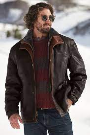 French Kildare Goatskin Featuring Spanish Merino Shearling Lining The Jack Frost Leather Coat Delivers Fall Outfits Men Winter Outfits Men Mens Winter Fashion