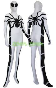 Black And White Spiderman Suit Ps4 S Guy Future Foundation Costume White And Black Spandex Lycra Zentai Suit Zentai Suit Super Hero Costumes White And Black