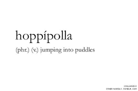 Hoppipolla Jumping Into Puddles Unusual Words Weird Words Uncommon Words