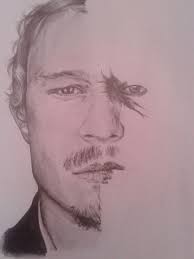 I drew Heath Ledger's portrait half Joker. — Steemit