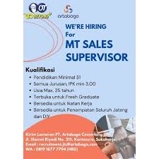 Sales manager setingkat dengan supervisor, yang membawahi beberapa sales representative di bawahnya. Lowongan Kerja Sales Supervisor Pt Arta Boga Cemerlang Solo Info Loker Solo