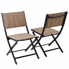 Cheap Phi Villa Oversize Patio Folding Chairs Indoor Outdoor Portable Camping Dining Chairs 2 Pack Beige Outdoor Dining Chairs Patio Dining Chairs Patio Dining