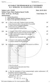 Basic Engineering In Textile 2012 2013 Bachelor Of