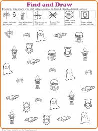 Find And Draw Visual Motor Activity For Halloween Your Therapy Source Visual Motor Activities Action Verbs Worksheet Action Verbs