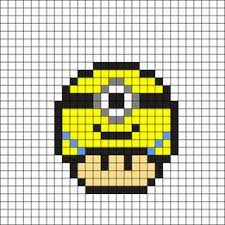 Minion Mushroom Perler Bead Pattern 16x16 Perler Hama Square Pegboard Video Games Nintendo Super Mario Bros Mushroom Pixel Art Cute Drawings Kandi Patterns