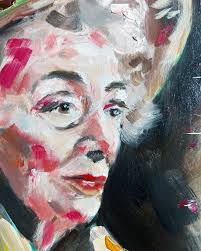 NOEL HATFIELD Flower Hat Lady (2024) // Oil paint